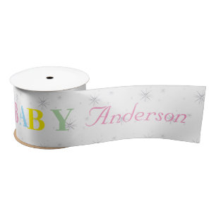 Personalised Baby Shower Satin Ribbon