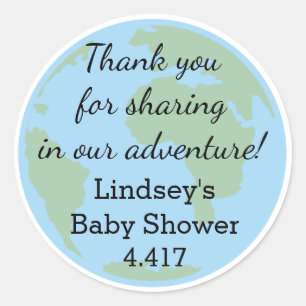 Personalised Baby Shower Stickers in Travel Theme