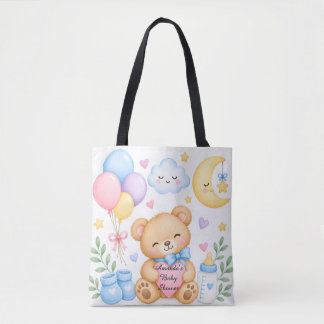 Personalised Baby Shower Tote Bag, Custom Name Bag