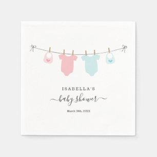 Personalised Baby Shower Twins Boy & Girl Napkin