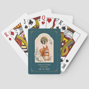 Personalised Baby Squirrel Wedding Favour Photo Playing Cards