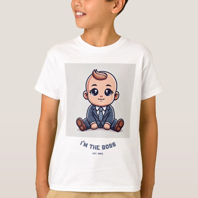 Personalised Baby T-shirt – "I'm the Boss" (Front)