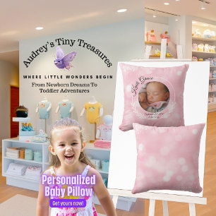 Personalised Baby Throw Girl Pillow