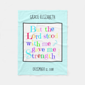 Personalised Baby, w/ Verse from Timothy (rainbow) Fleece Blanket