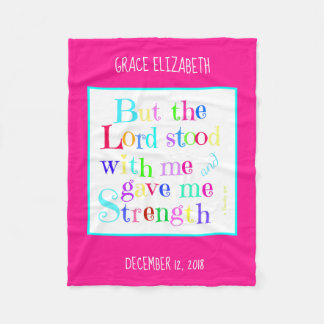 Personalised Baby, w/ Verse from Timothy (rainbow) Fleece Blanket