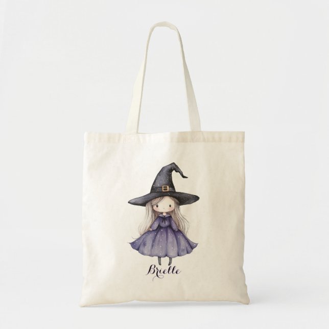 Personalised Baby Witch Trick or Treat Bag (Front)