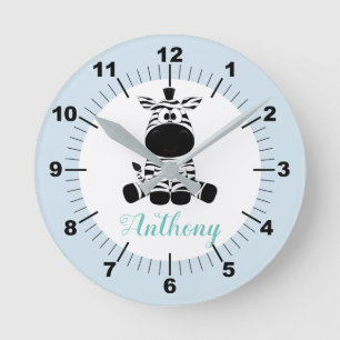 Personalised Baby Zebra Square Wall Clock