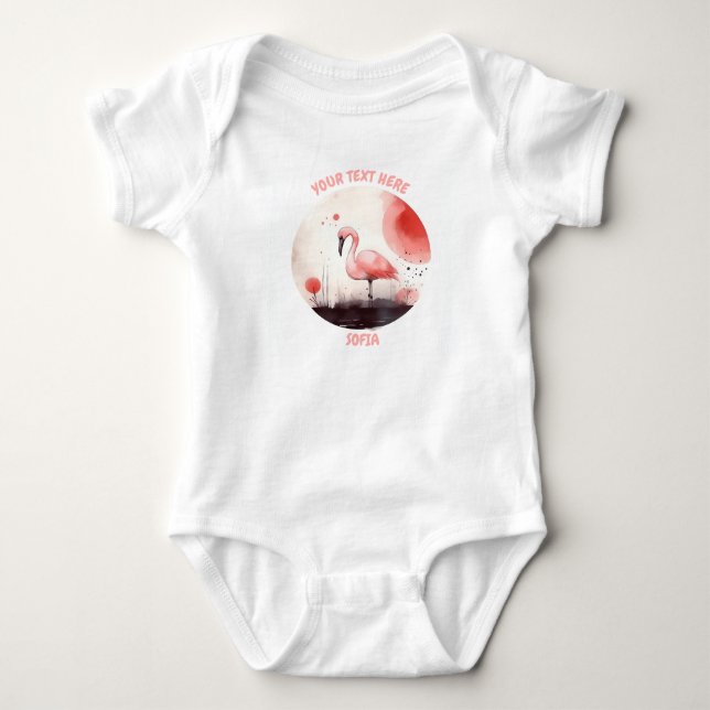 Personalised BabyFlamingo bodysuit (Front)