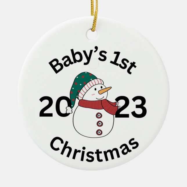 Personalised Baby's 1st Christmas Ornament (Front)