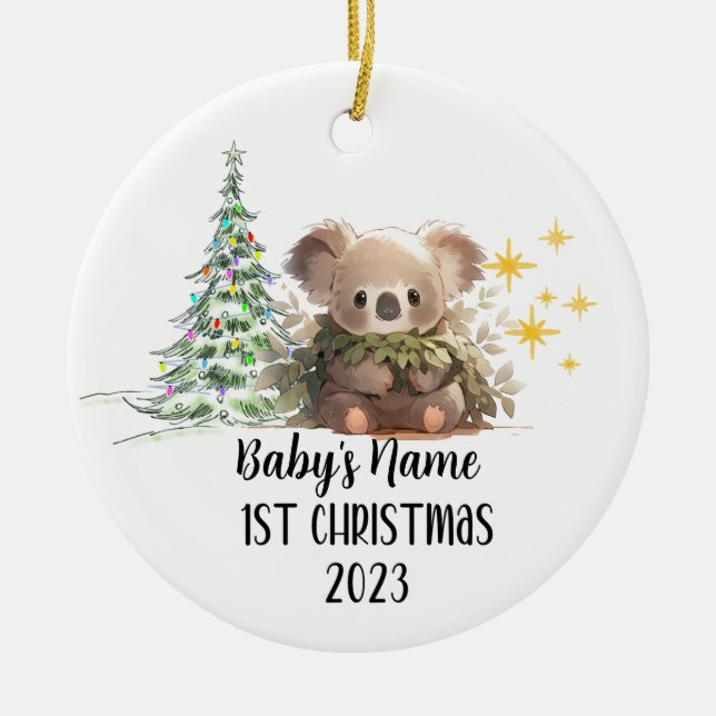 Personalised Baby's 1st Christmas Ornament  (Front)