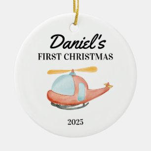 Personalised Baby's 1st Christmas Ornament, Baby's Ceramic Tree Decoration