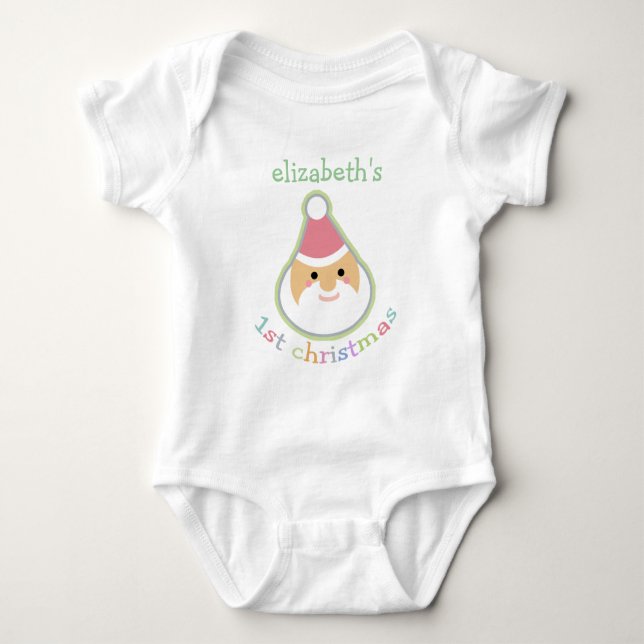 Personalised Baby's First Christmas Baby Bodysuit (Front)