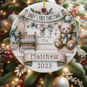 Personalised Baby's First Christmas, Cottagecore  Ornament