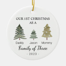 Personalised Babys First Christmas Family of Three
