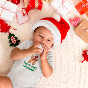 Personalised Baby's First Christmas Holiday Baby Bodysuit