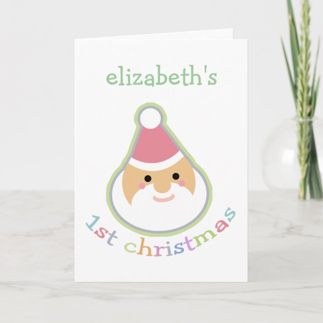 Personalised Baby's First Christmas Holiday Card (Front)