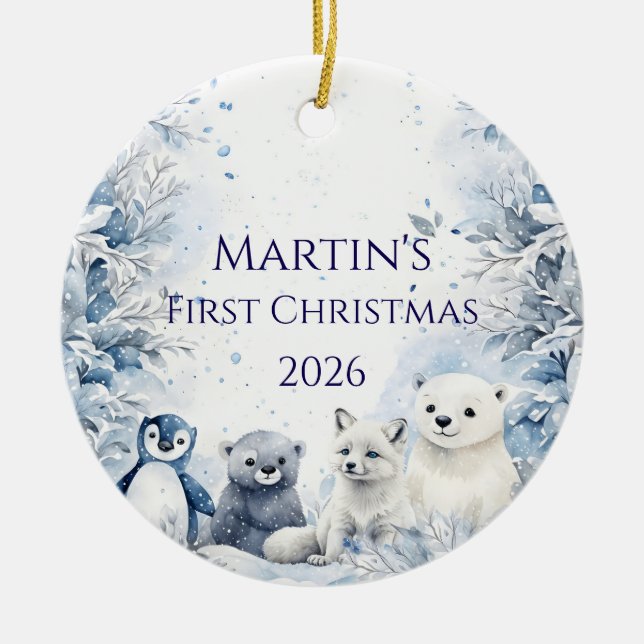 Personalised Baby's First Christmas Ornament (Front)