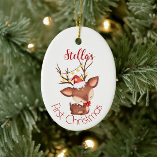 Personalised baby's first Christmas ornament