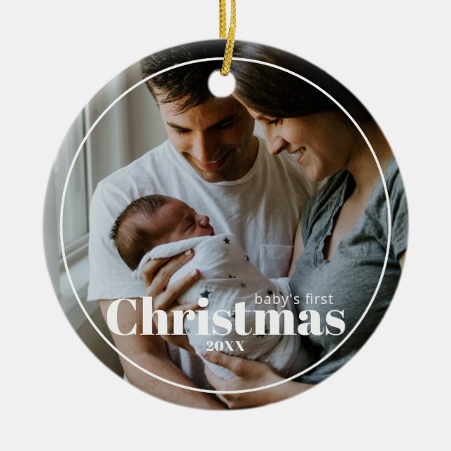 Personalised Baby's First Christmas Ornament (Front)