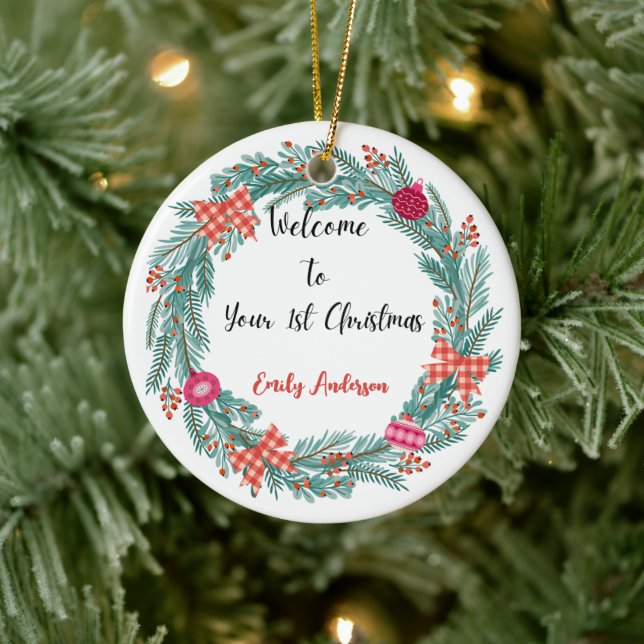 Personalised Baby's First Christmas Ornament (Tree)