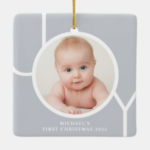 Personalised Baby's First Christmas Photo Ceramic Ornament