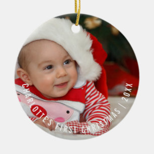 Personalised Baby's First Christmas Photo Ceramic Tree Decoration