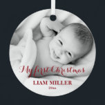 Personalised Babys First Christmas Photo Ornament<br><div class="desc">Personalised Babys First Christmas Photo Ornament</div>