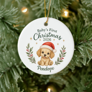Personalised Baby's First Christmas "Puppy" Ceramic Tree Decoration