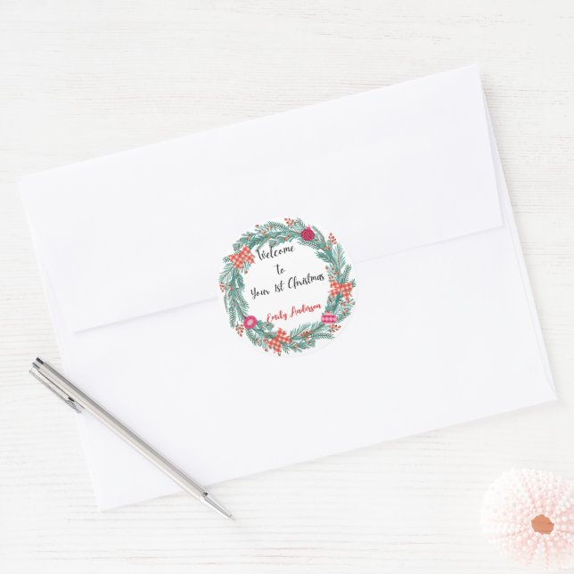 Personalised Baby's First Christmas Stickers (Envelope)