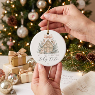 Personalised Baby's First Christmas Tree Ceramic Tree Decoration