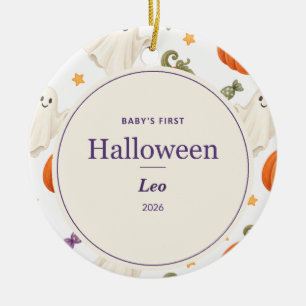 Personalised Baby's First Halloween Ceramic Tree Decoration