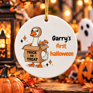 Personalised Baby's First Halloween Ceramic Tree Decoration