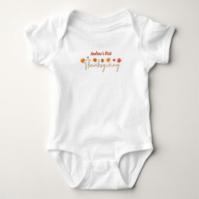 Personalised Baby's First Thanksgiving Baby Bodysuit (Front)