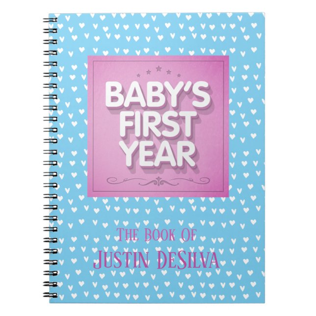 Personalised Baby's First Year Notebook (Front)