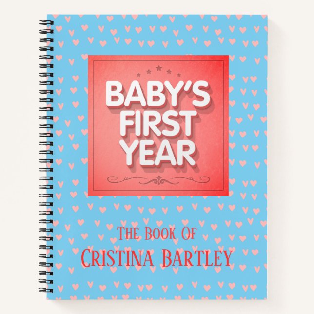 Personalised Baby's First Year Notebook (Front)