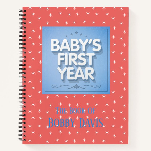 Personalised Baby's First Year Notebook (Front)