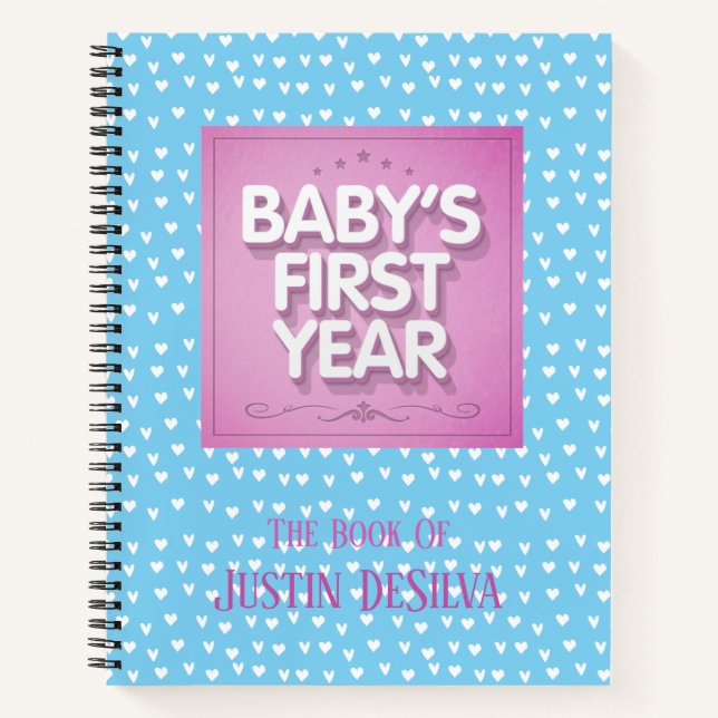 Personalised Baby's First Year Notebook (Front)