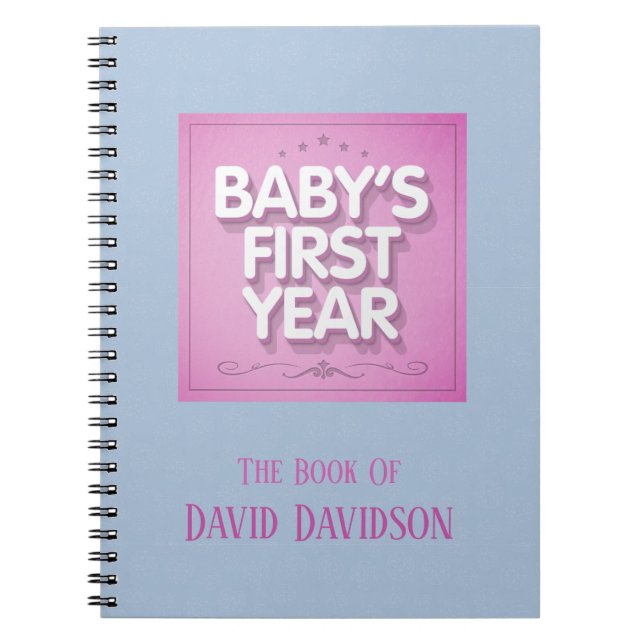 Personalised Baby's First Year Notebook (Front)