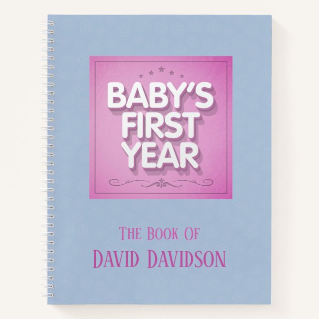 Personalised Baby's First Year Notebook (Front)