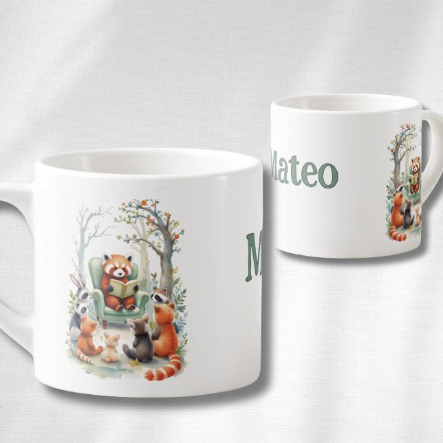 Personalised Baby's Name Cute Animal Espresso Cup (Creator Uploaded)