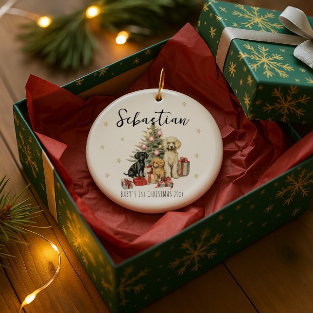 Personalised Baby's Photo, Name and Text Ceramic Tree Decoration (Creator Uploaded)