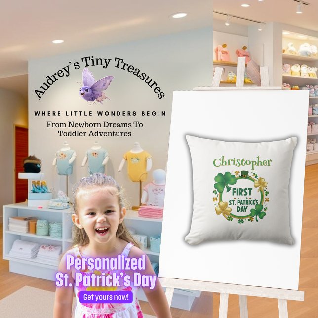 Personalised Baby's St. Patrick's Day Pillow (Creator Uploaded)