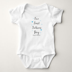 Personalised Babysuit Blue star   1st Father's day Baby Bodysuit