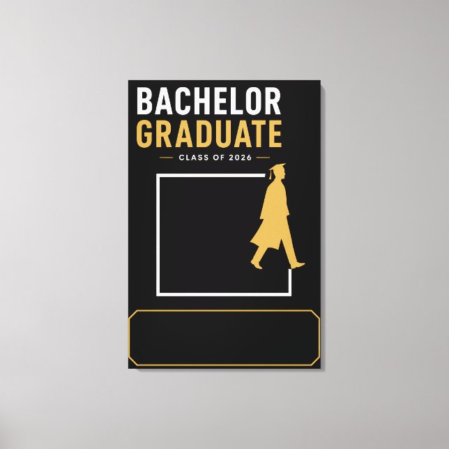 Personalised Bachelor Degree 2026 Canvas Art (Front)