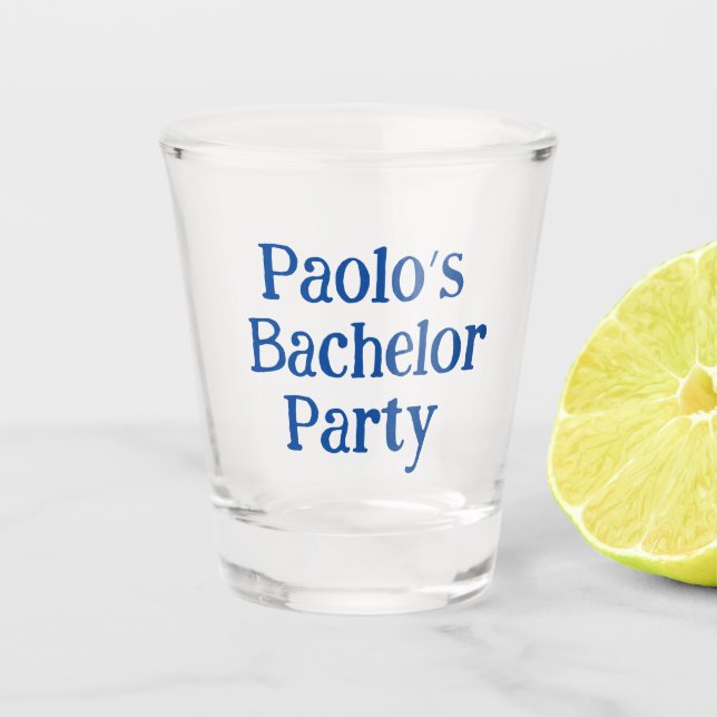 Personalised Bachelor gifts shot glass (Front)