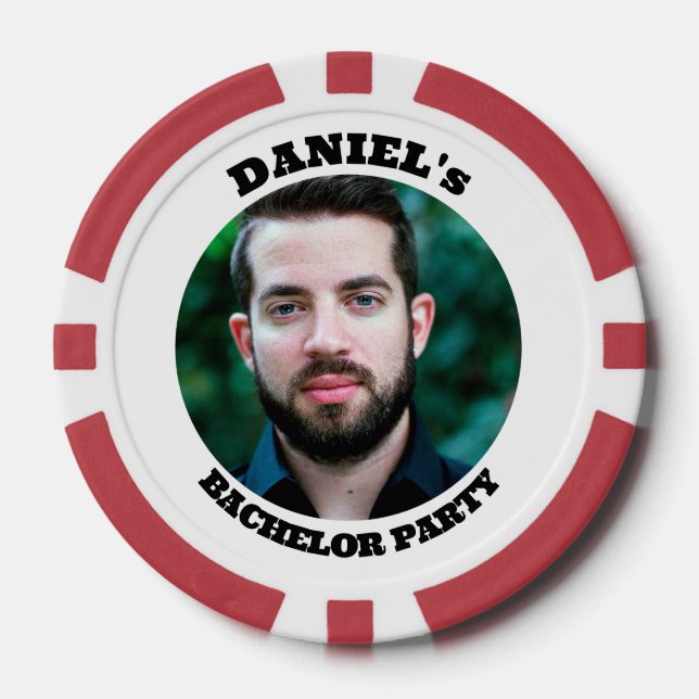 Personalised Bachelor Party Custom Photo Poker Chips (Front)