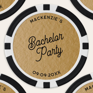 Personalised Bachelor Party Gold Poker Chips