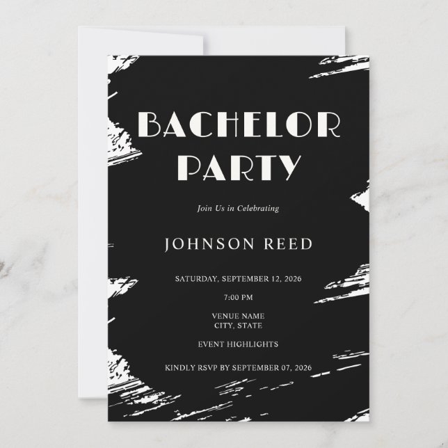 Personalised Bachelor Party Invitation  Card (Front)