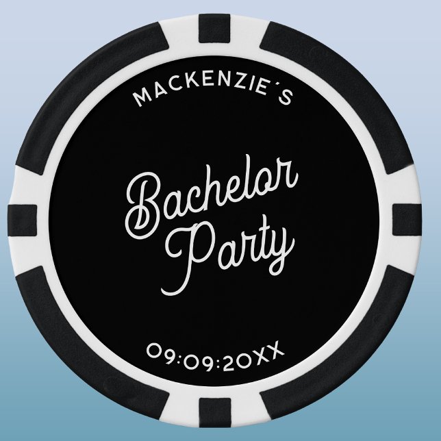 Personalised Bachelor Party Poker Chips (Stylish personalized custom name and text bachelor party poker chips)