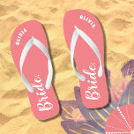 Personalised Bachelorette Bride Flip Flops<br><div class="desc">Personalised Bachelorette Bride flip flops gift for bride.</div>